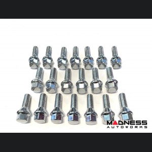 Jeep Renegade Lug Bolt Set - Set of 20 - M12x1.25 - 60° Cone Seat - Silver